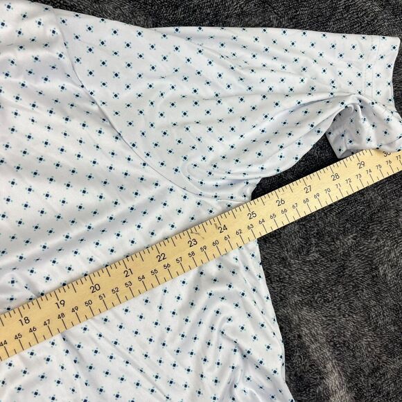 Collars and Co Relaxed Fit Polo Short Sleeve Geometric White Men's 3XL - Picture 5 of 11